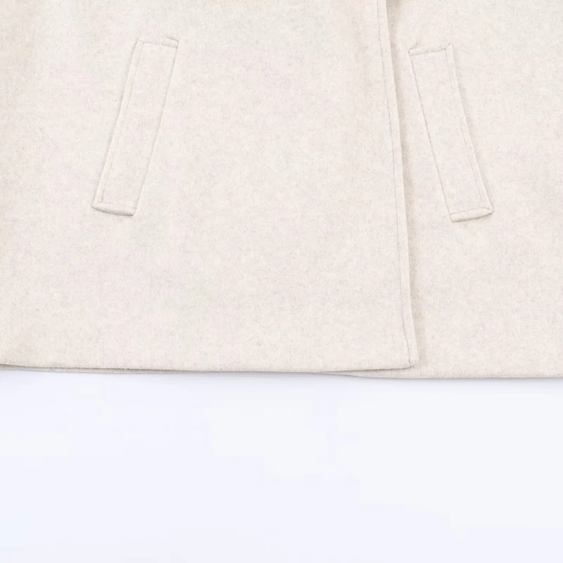 Damen Kurzer Oversize-Mantel mit üppigem Kunstfellkragen Drune