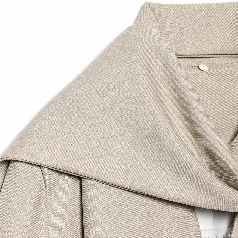 Damen Kurzer Cape‑Mantel mit weitem Wasserfallkragen und Ein‑Knopf‑Verschluss Drune
