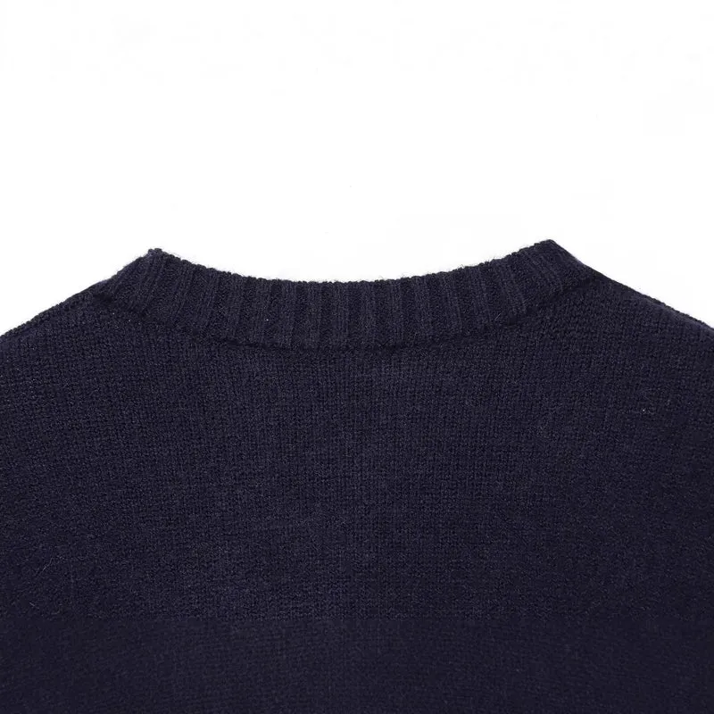 Damen Kurzer Boxy-Strickcardigan mit aufgesetzten Taschen und kontrastierenden Bündchen Drune