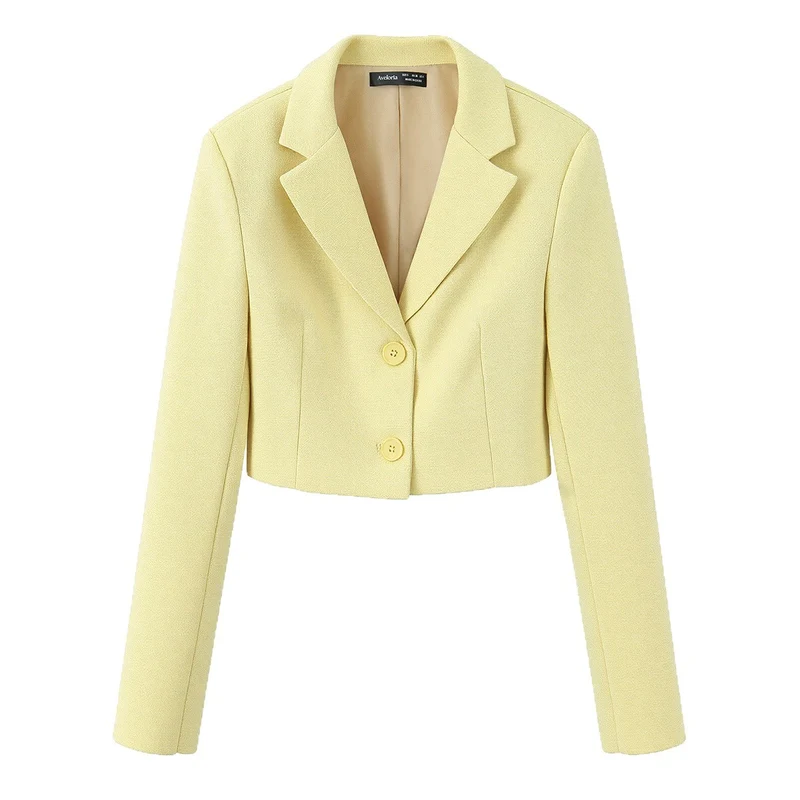 Damen Kurzer Bouclé‑Tweed‑Blazer mit Reverskragen und Zweiknopfverschluss Drune