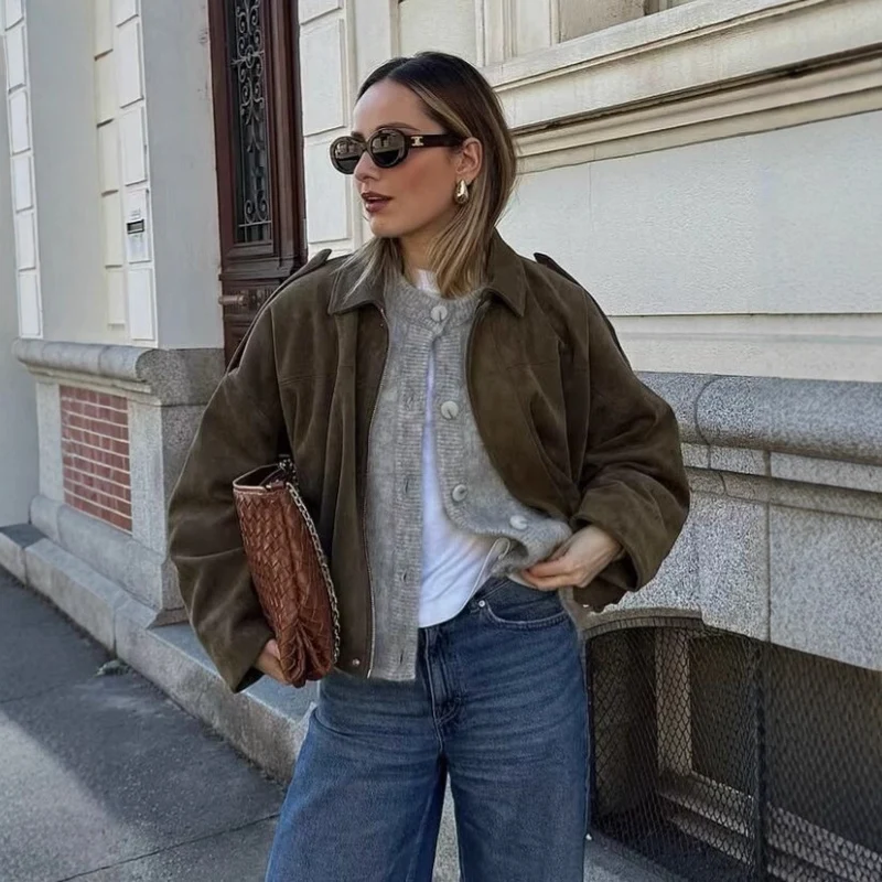 Damen Kurze Oversize‑Jacke im Cape‑Look mit ballonförmigem Saum Drune