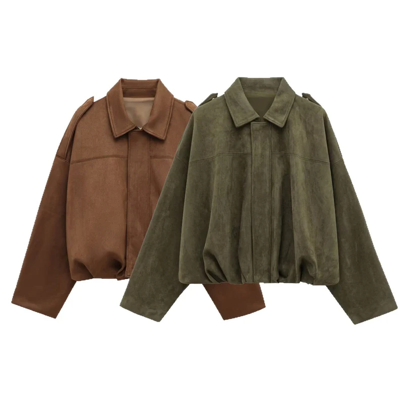 Damen Kurze Oversize‑Jacke im Cape‑Look mit ballonförmigem Saum Drune
