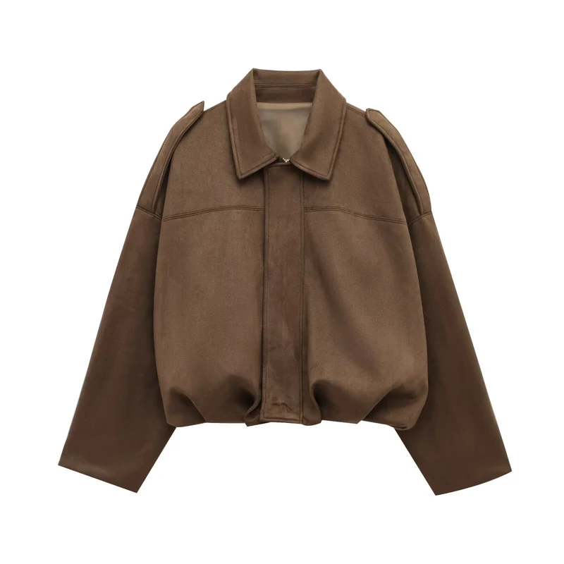 Damen Kurze Oversize‑Jacke im Cape‑Look mit ballonförmigem Saum Drune
