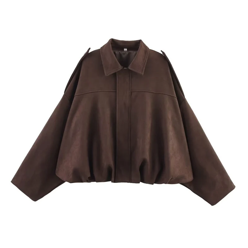 Damen Kurze Oversize‑Jacke im Cape‑Look mit ballonförmigem Saum Drune