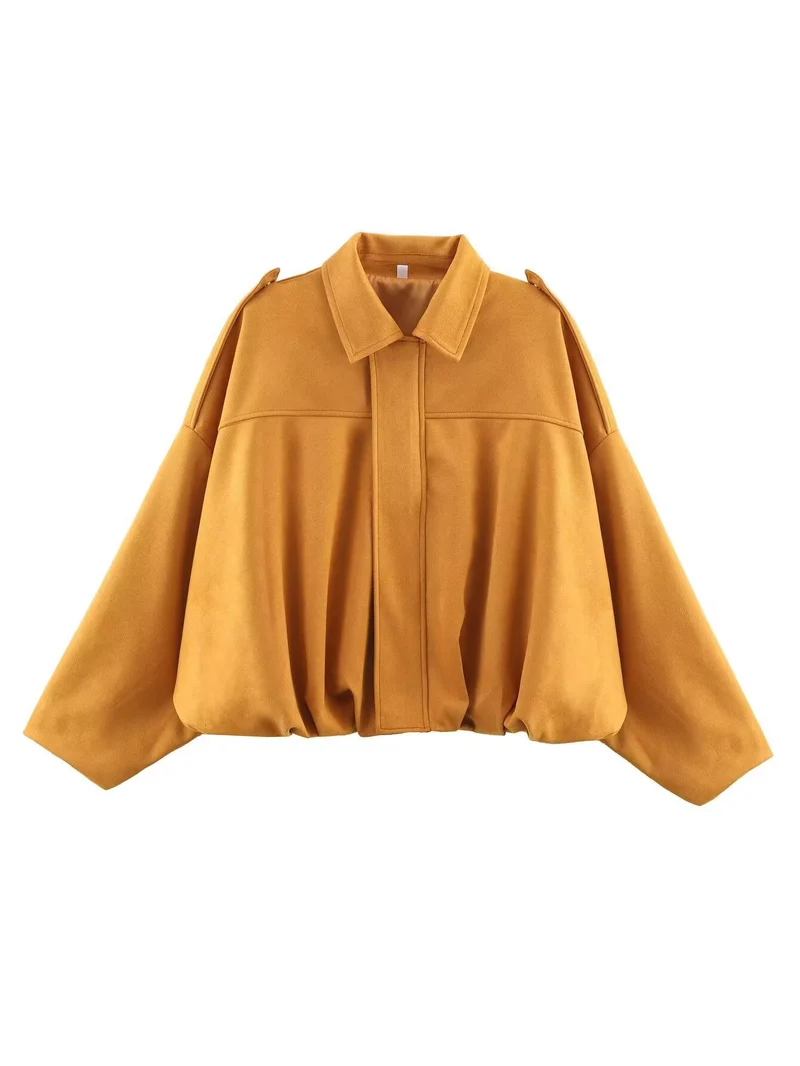 Damen Kurze Oversize‑Jacke im Cape‑Look mit ballonförmigem Saum Drune