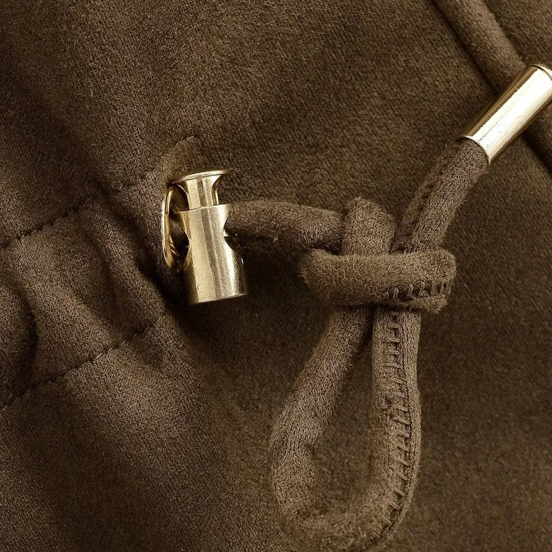 Damen Kurze Kapuzenjacke im Parka‑Look mit Tunnelzugtaillierung und Pattentaschen Drune