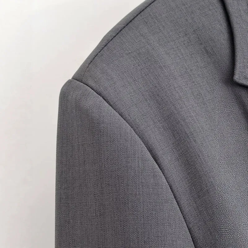 Damen Kurze Jacke mit Stehkragen, dekorativen Froschverschlüssen und boxy Schnitt Drune
