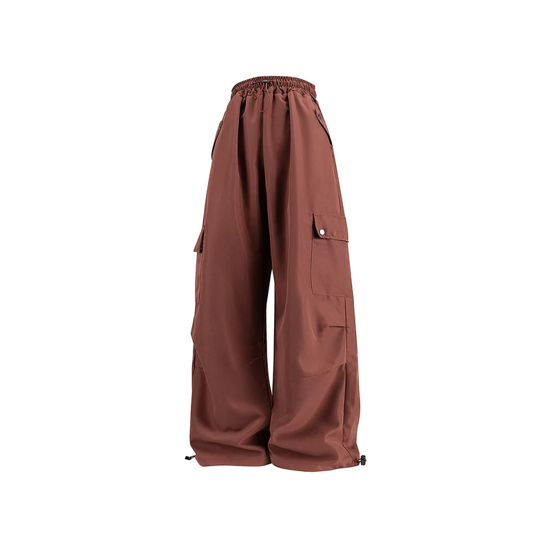 Damen Baggy-Cargo-Hose mit Tunnelzugbund, großen Klappentaschen und verstellbarem Saum Drune