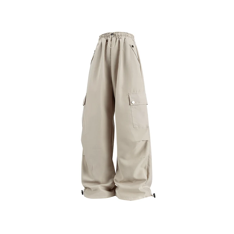 Damen Baggy-Cargo-Hose mit Tunnelzugbund, großen Klappentaschen und verstellbarem Saum Drune