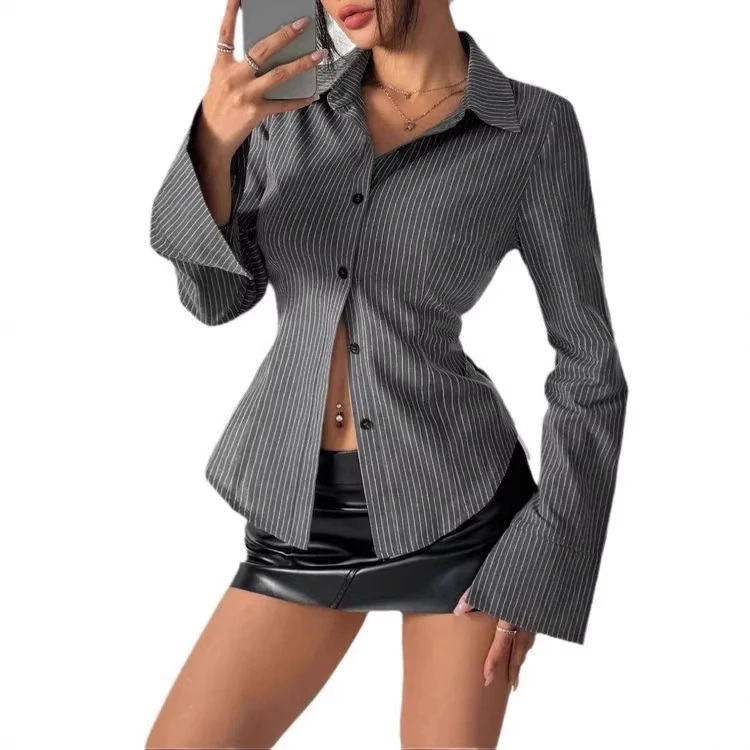 Damen Elegantes Hemd mit ausgestellten Ärmeln Drune