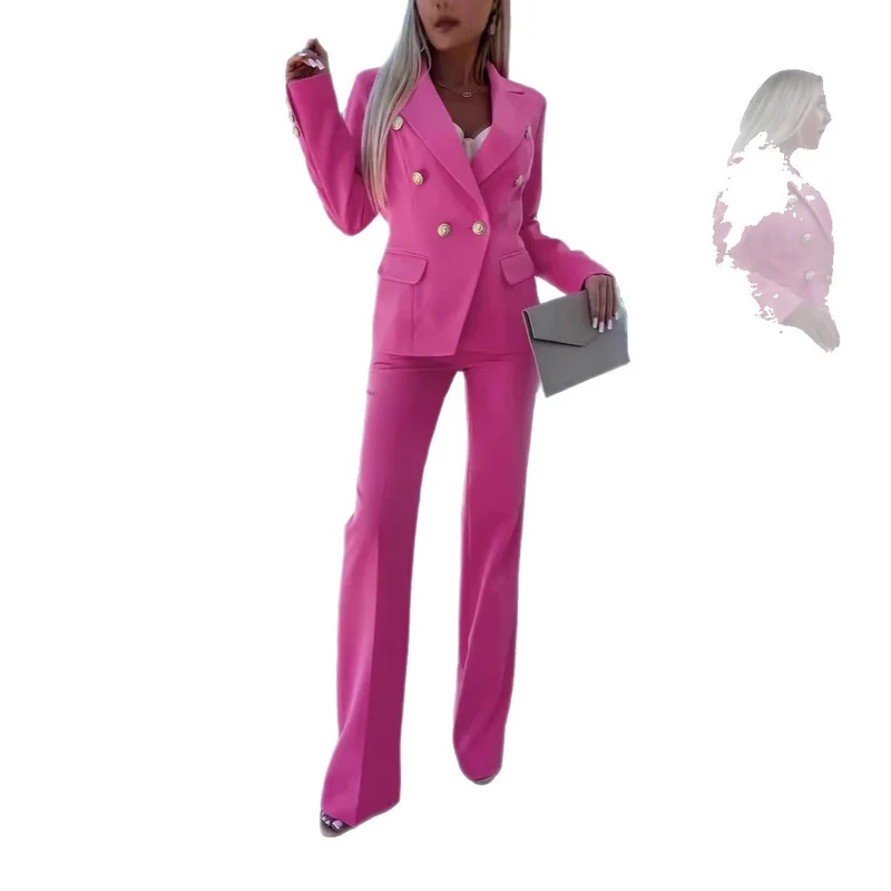 Damen Elegantes Blazer-Set mit weiter Hose Drune