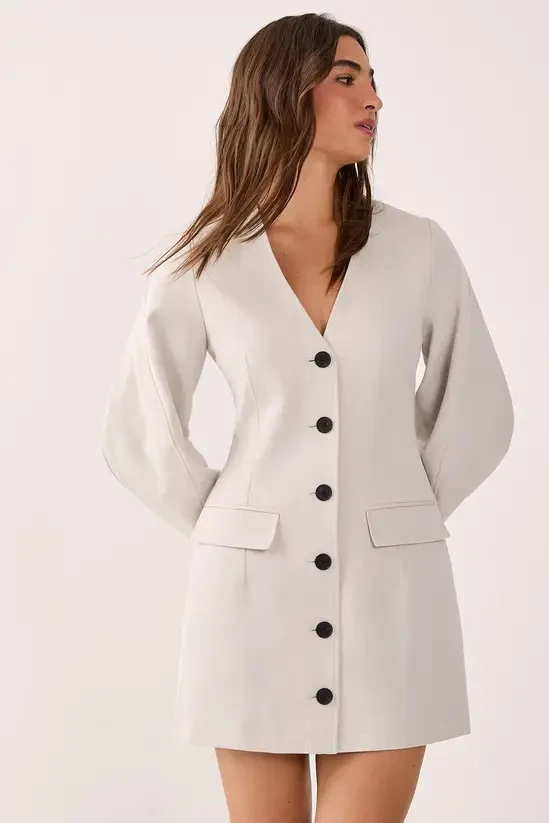 Damen Elegantes Blazer-Kleid mit Knopfdetails Drune
