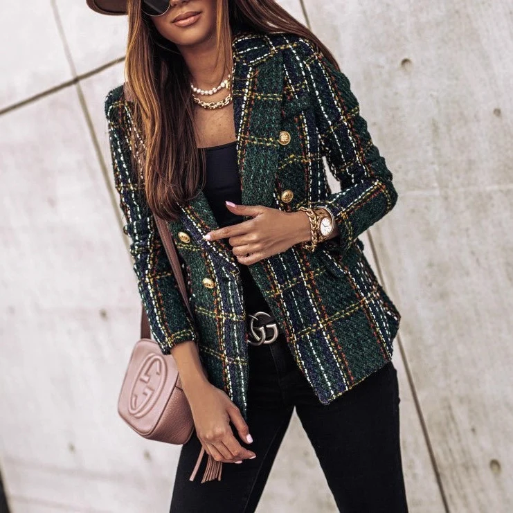 Damen Eleganter Strukturierter Blazer Drune