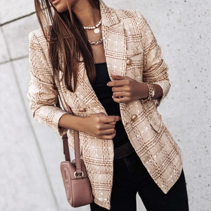 Damen Eleganter Strukturierter Blazer Drune