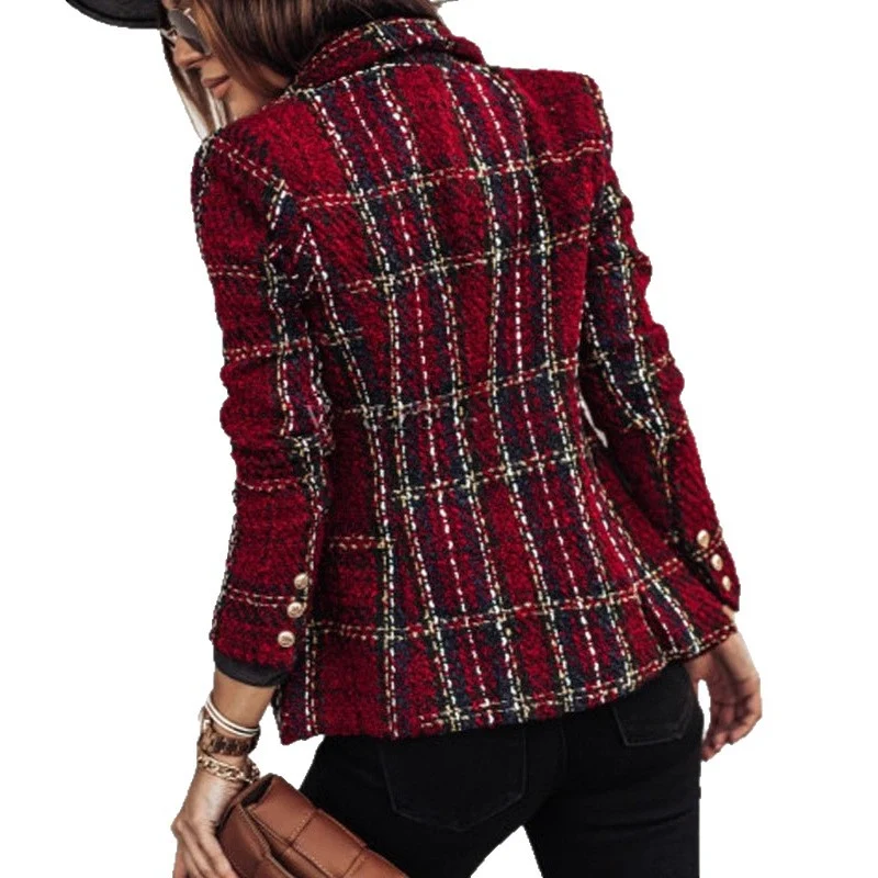 Damen Eleganter Strukturierter Blazer Drune