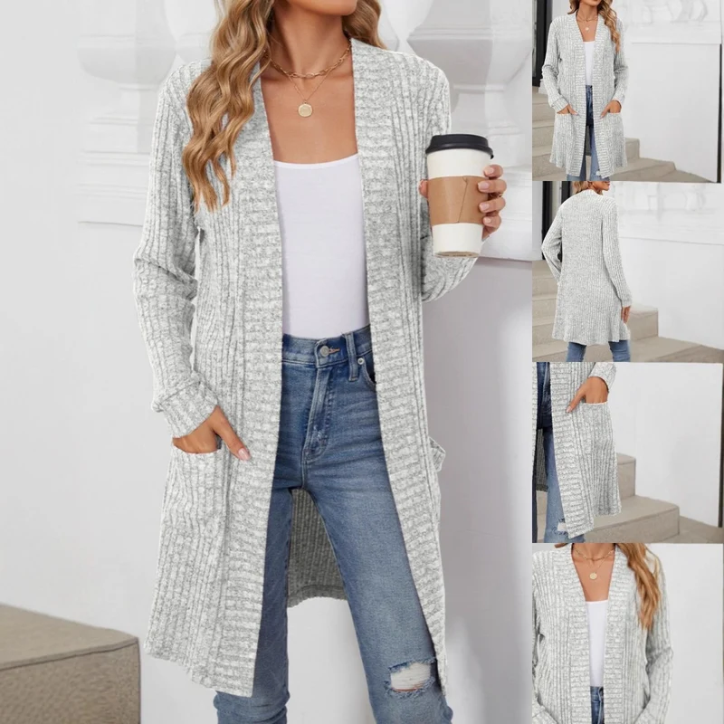 Damen Eleganter Strickcardigan mit offenen Front Drune