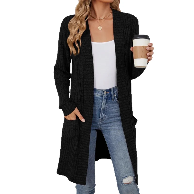 Damen Eleganter Strickcardigan mit offenen Front Drune