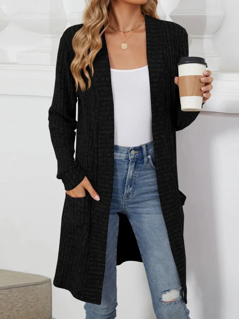 Damen Eleganter Strickcardigan mit offenen Front Drune