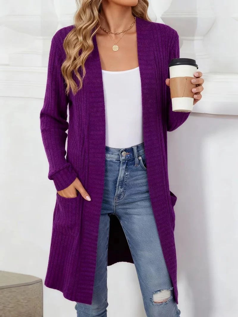Damen Eleganter Strickcardigan mit offenen Front Drune