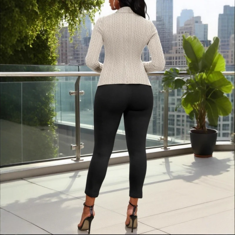 Damen Eleganter Strickblazer mit strukturiertem Design Drune