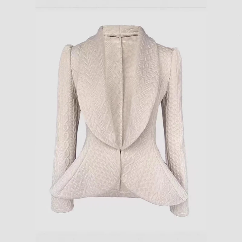 Damen Eleganter Strickblazer mit strukturiertem Design Drune
