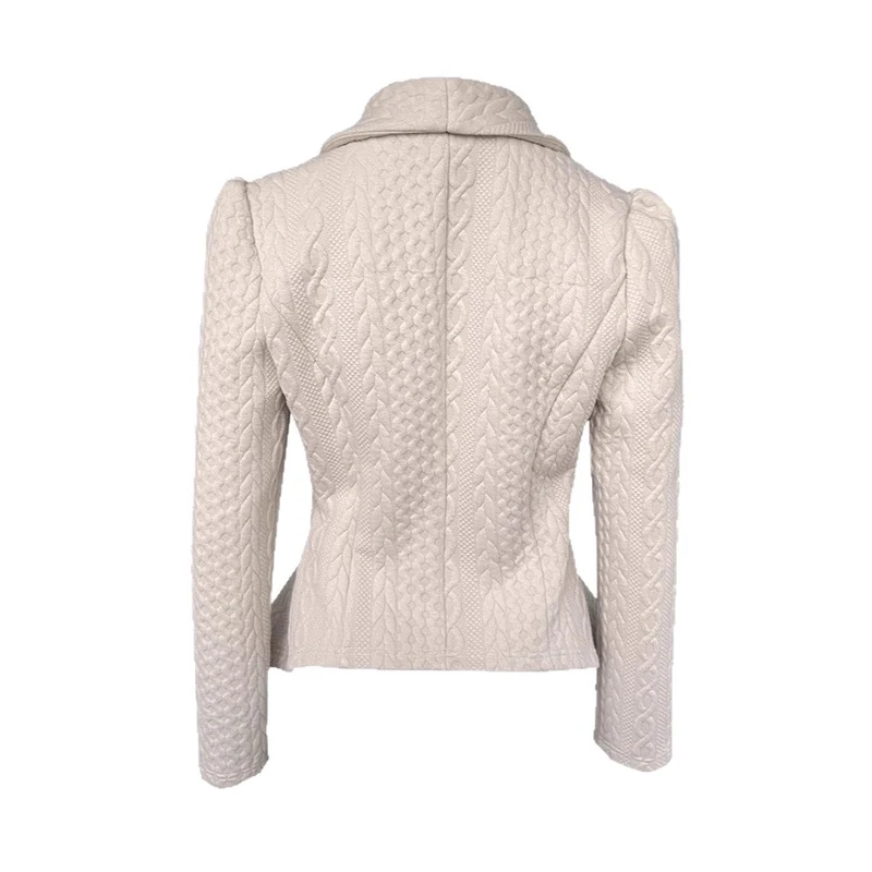 Damen Eleganter Strickblazer mit strukturiertem Design Drune