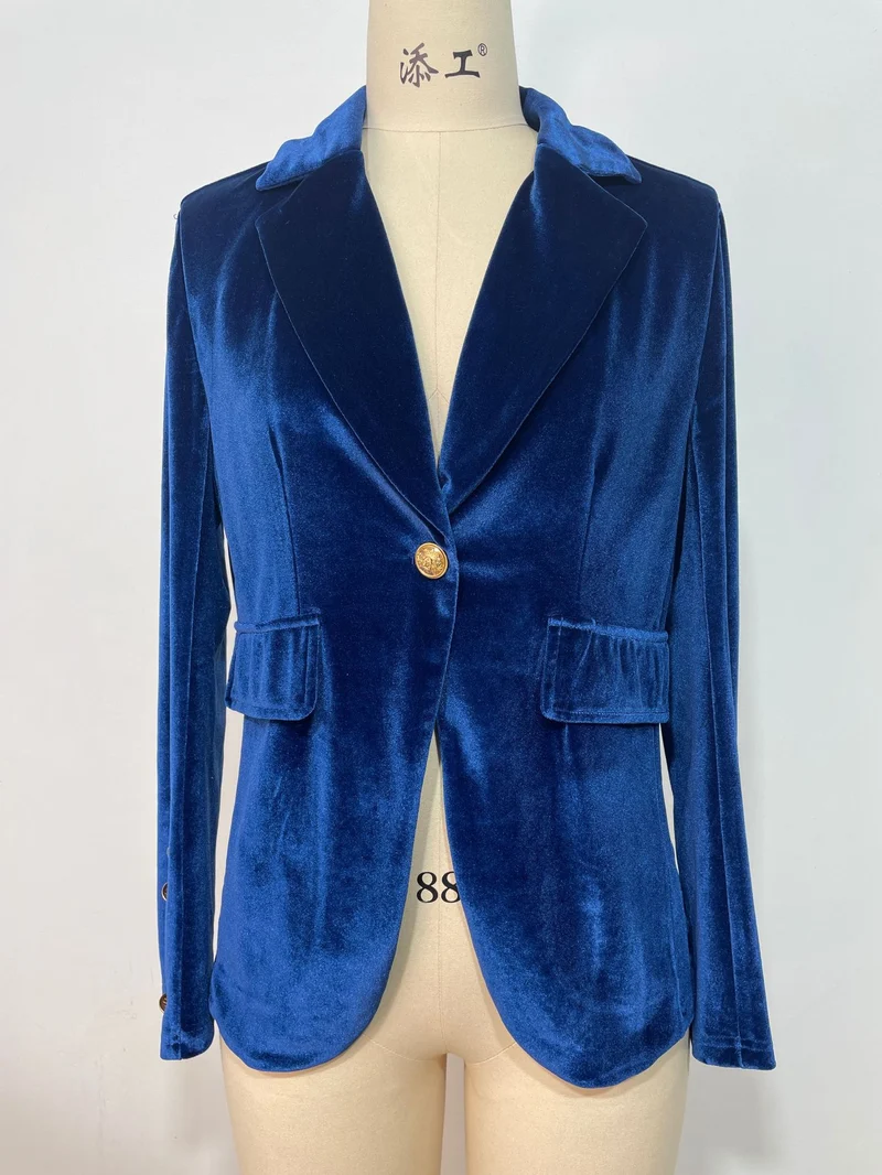 Damen Eleganter Samtblazer mit Schnittdetails Drune