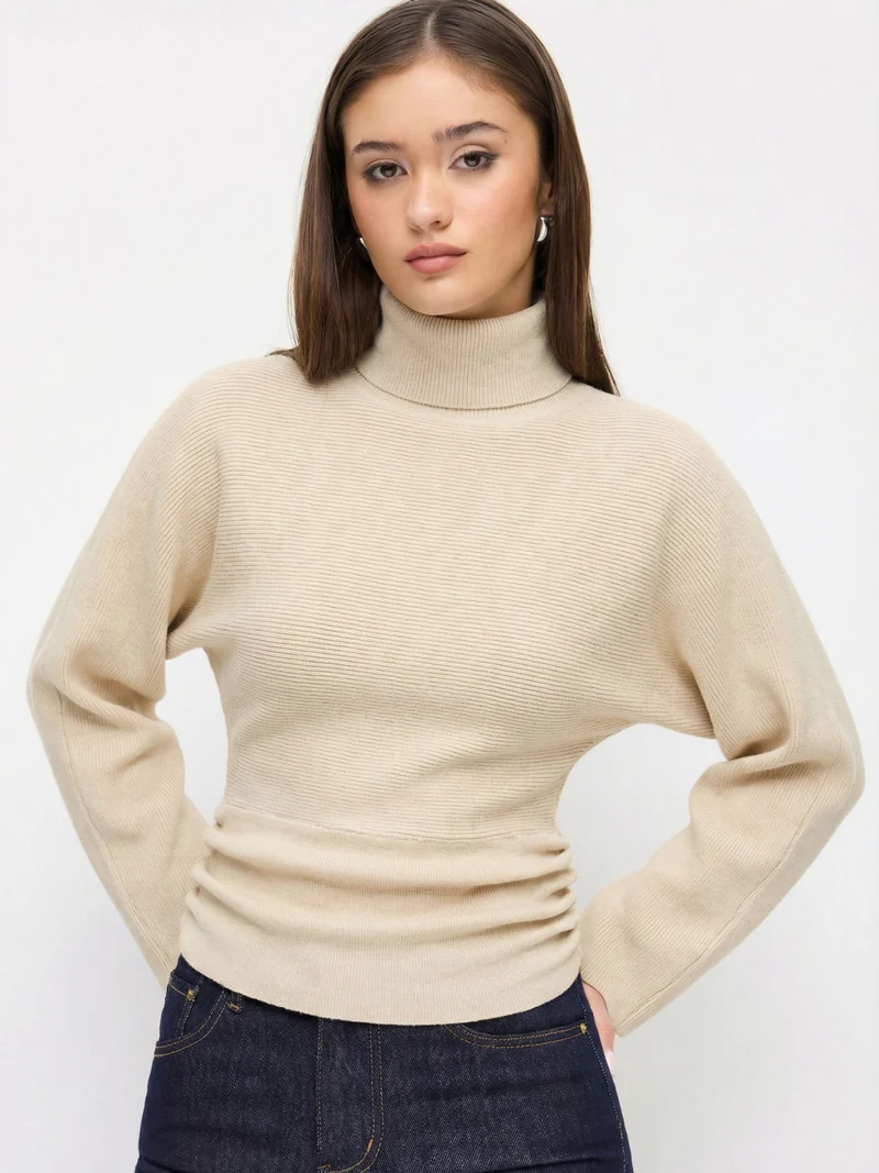 Damen Eleganter Rollkragenpullover Drune