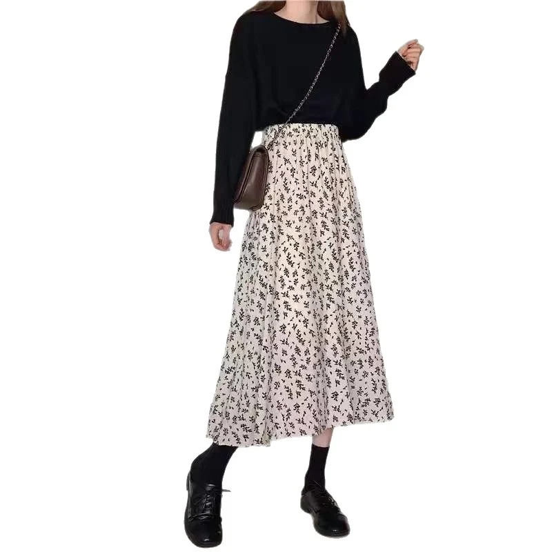 Damen Eleganter Midirock mit floralem Muster Drune