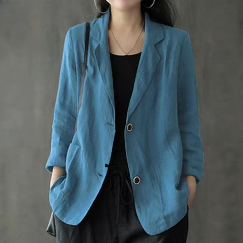 Damen Eleganter Leinenblazer Drune
