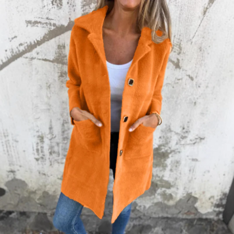 Damen Eleganter länger geschnittener Kurzmäntel Drune