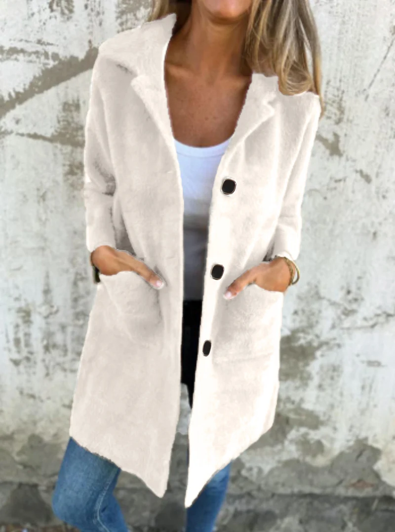 Damen Eleganter länger geschnittener Kurzmäntel Drune