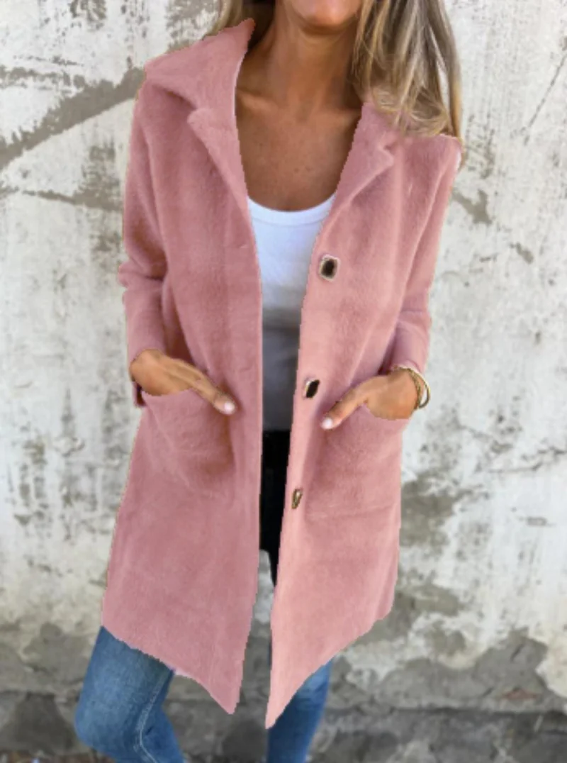 Damen Eleganter länger geschnittener Kurzmäntel Drune