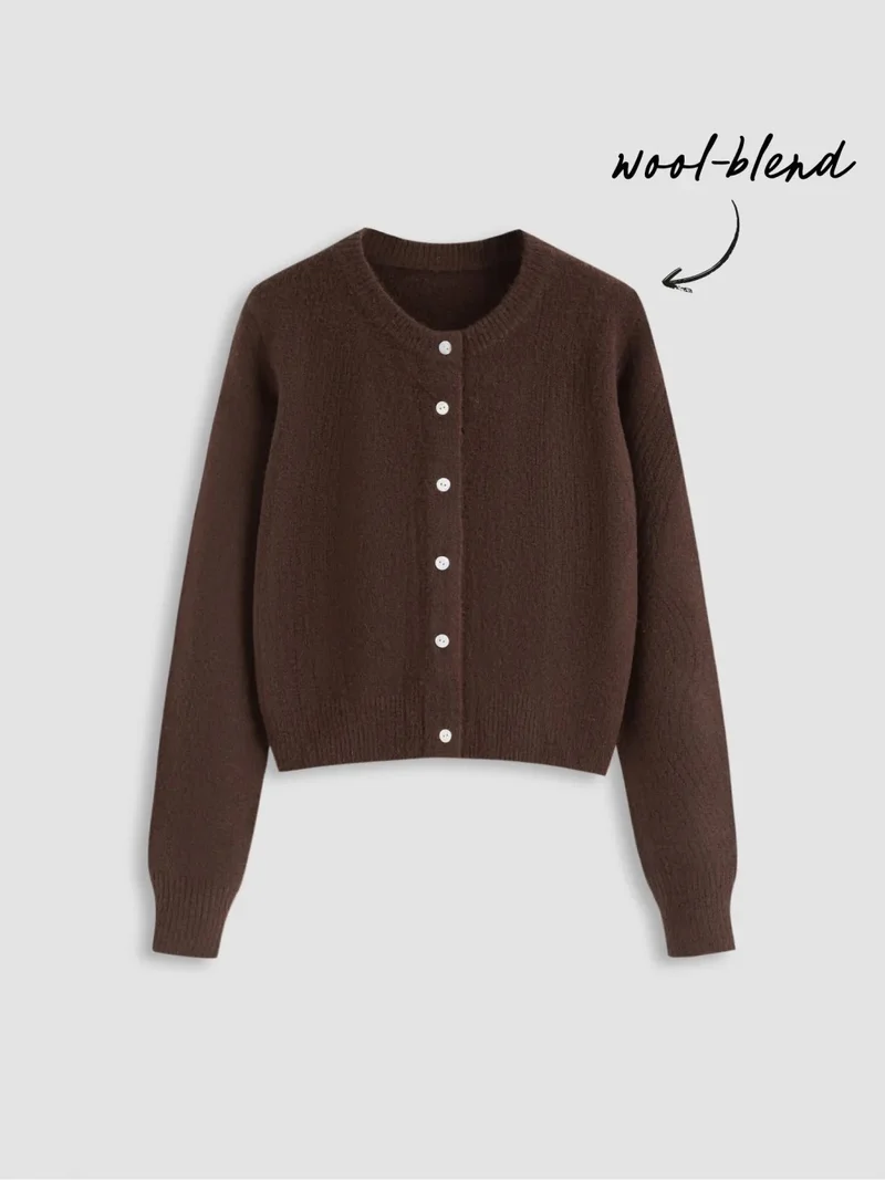 Damen Eleganter Kurzpullover mit Hemdkragen Drune