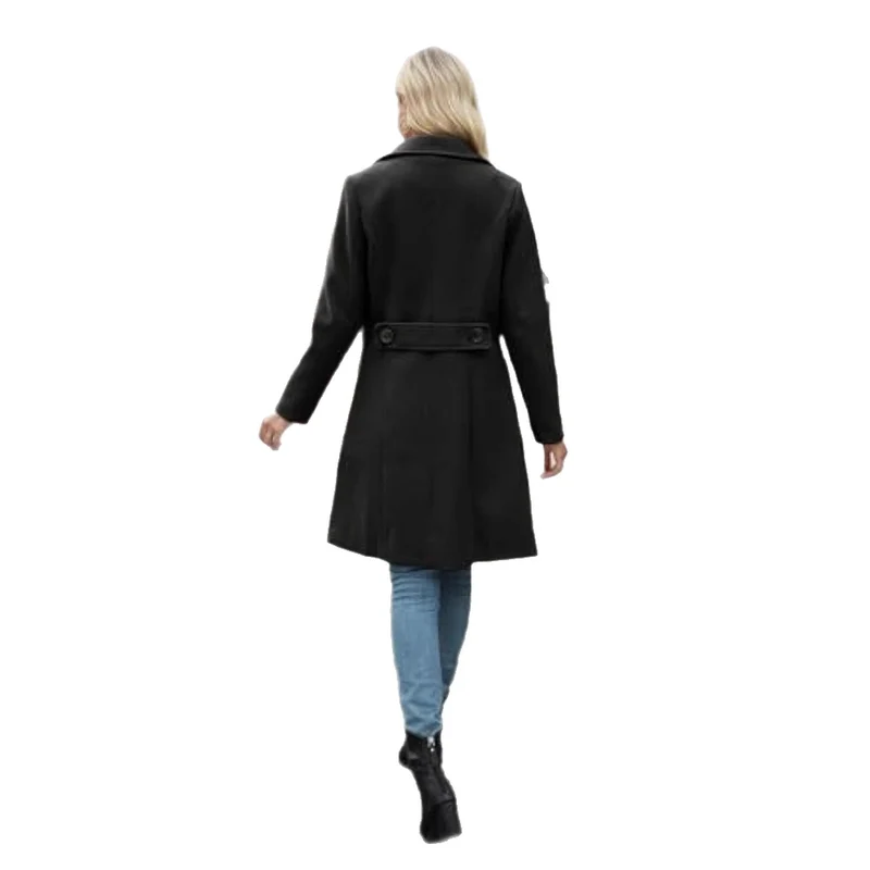 Damen Eleganter Doppelreihiger Mantel Drune