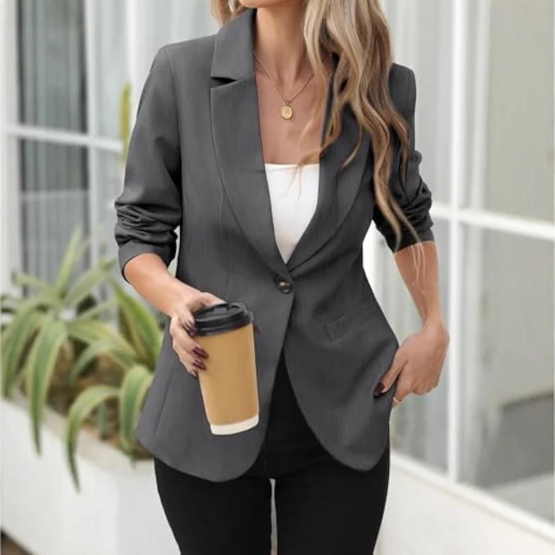 Damen Eleganter Blazer mit schmalem Schnitt Drune