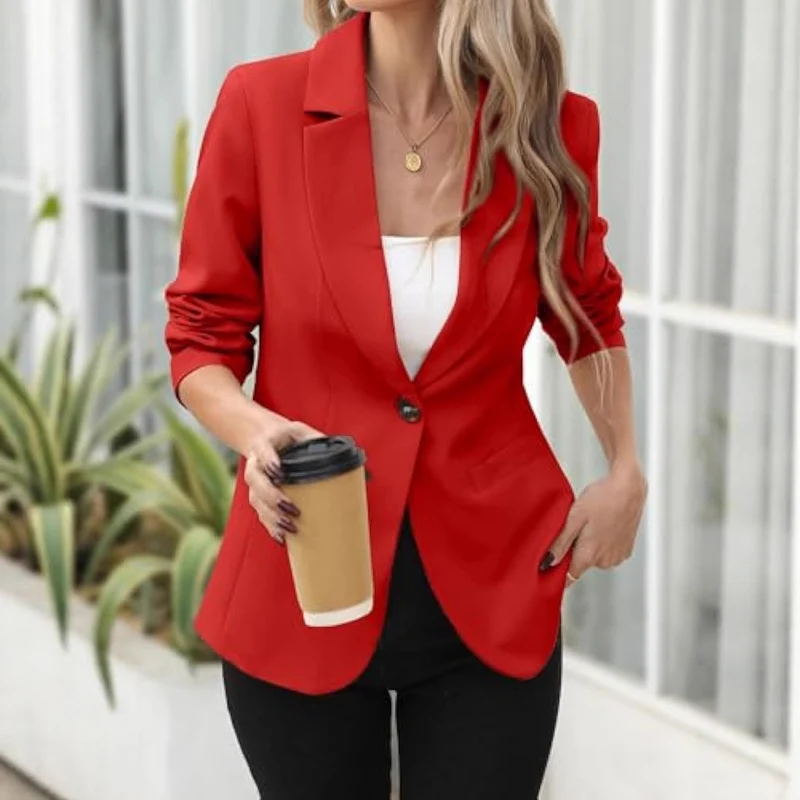 Damen Eleganter Blazer mit schmalem Schnitt Drune