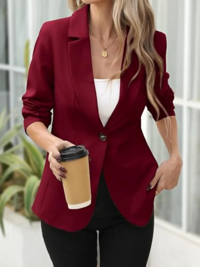 Damen Eleganter Blazer mit schmalem Schnitt Drune