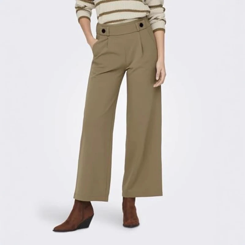 Damen Elegante weite Hose mit Knopfdetails Drune