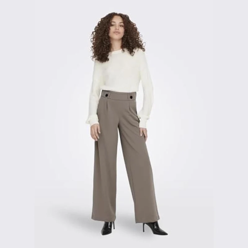 Damen Elegante weite Hose mit Knopfdetails Drune