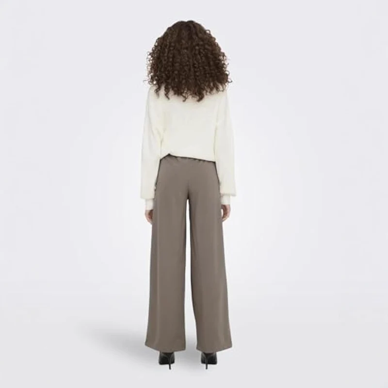 Damen Elegante weite Hose mit Knopfdetails Drune