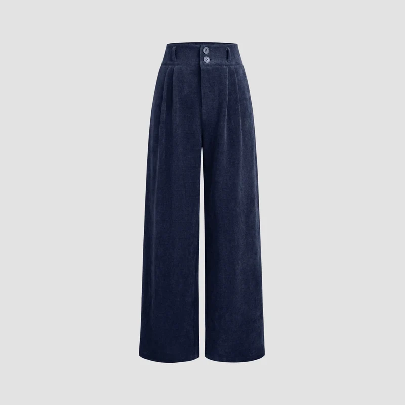 Damen Elegante und Weit geschnittene Cordhose Drune