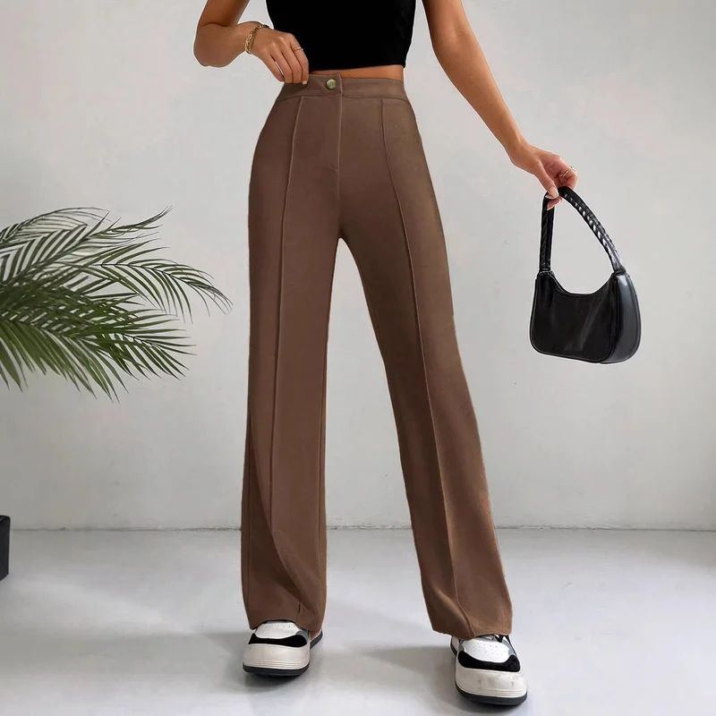 Damen Elegante und hoch geschnittene Stoffhose Drune