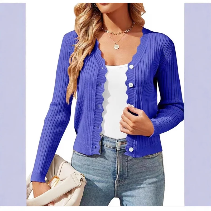 Damen Elegante und figurbetonte Strickjacke Drune
