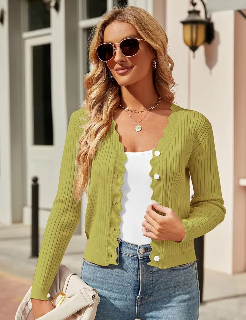 Damen Elegante und figurbetonte Strickjacke Drune