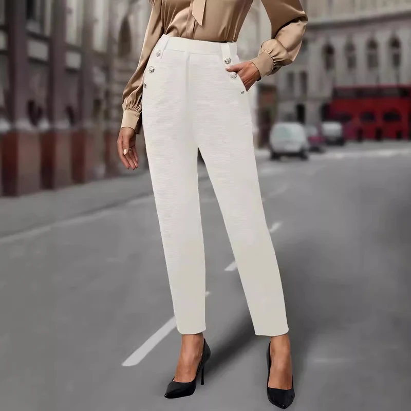 Damen Elegante und figurbetonte Hochbundhose Drune