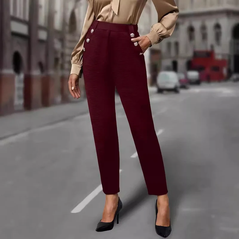 Damen Elegante und figurbetonte Hochbundhose Drune