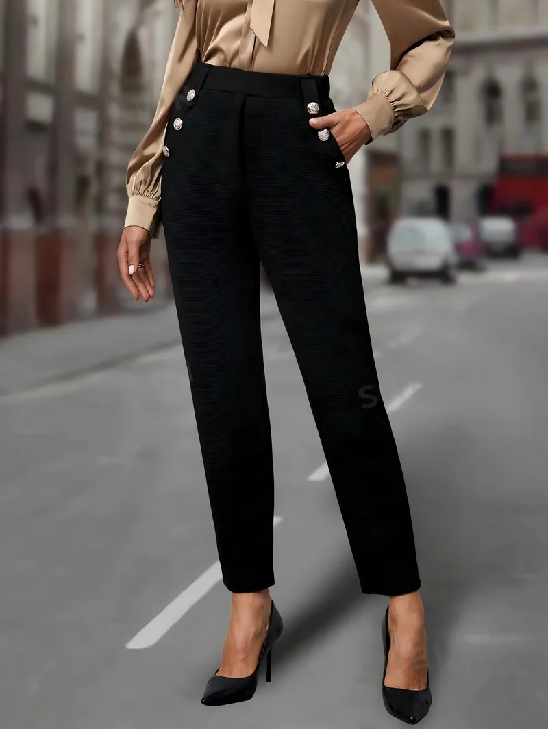 Damen Elegante und figurbetonte Hochbundhose Drune