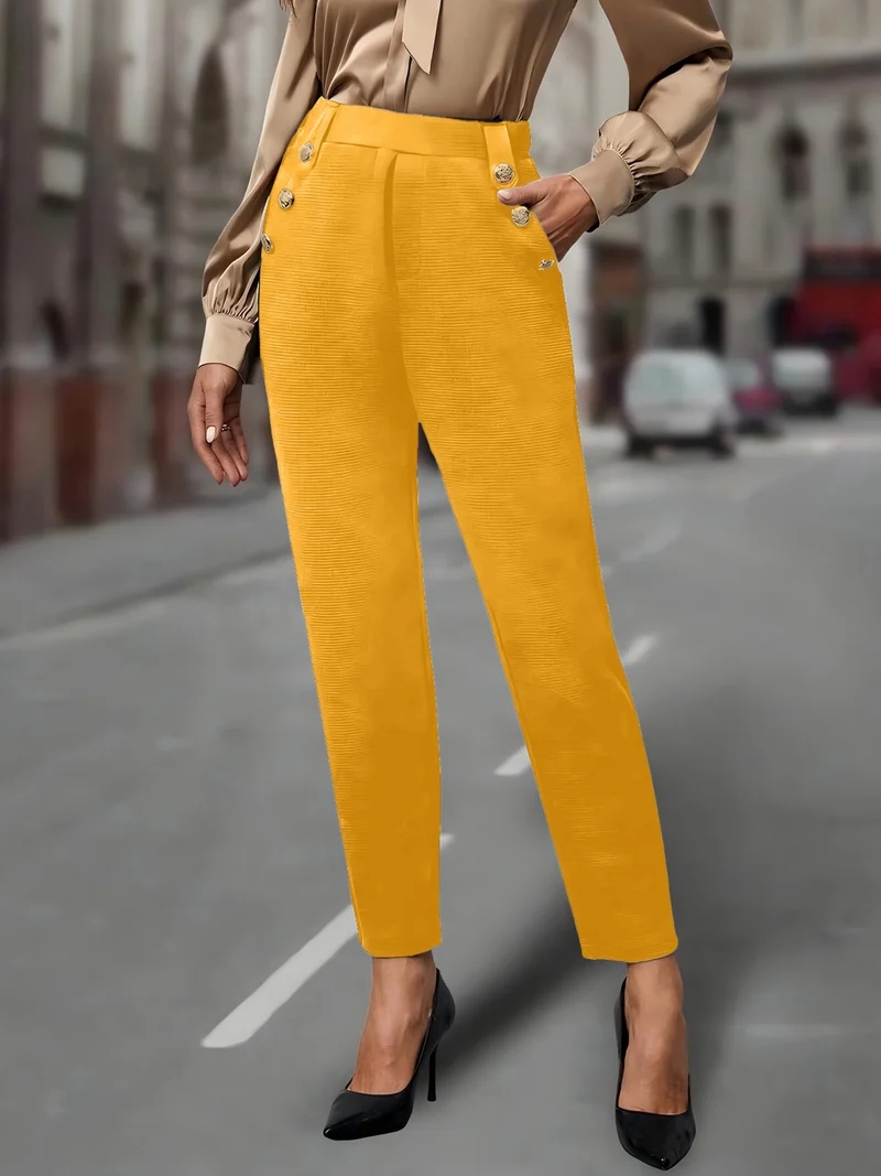 Damen Elegante und figurbetonte Hochbundhose Drune
