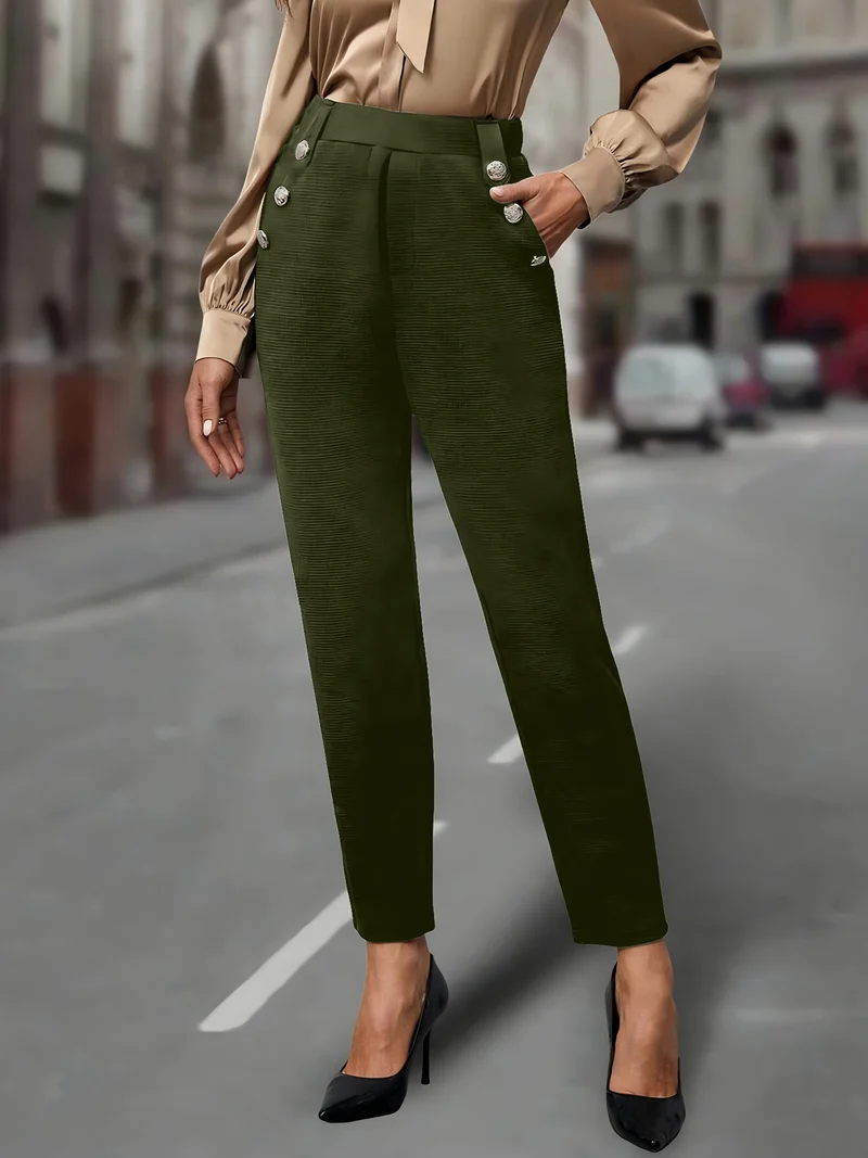 Damen Elegante und figurbetonte Hochbundhose Drune